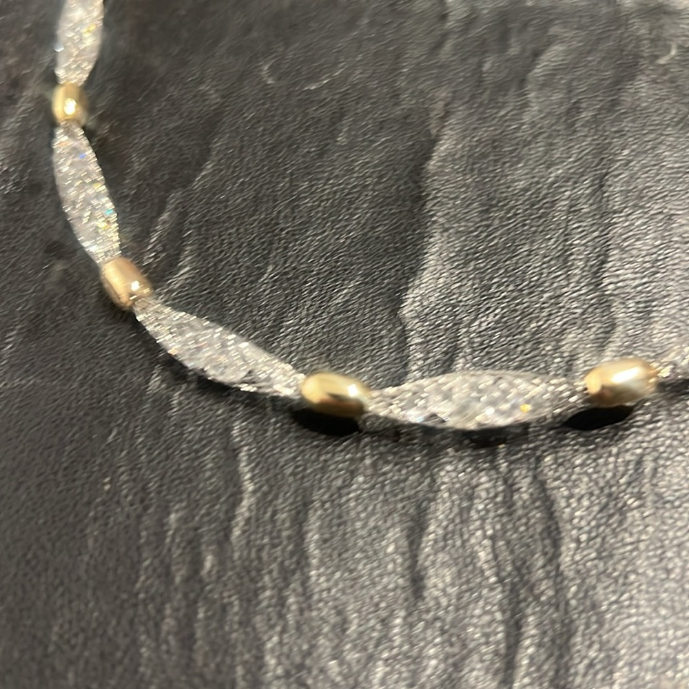 Crystal and Mesh Choker Necklacee - Picture 2 of 3